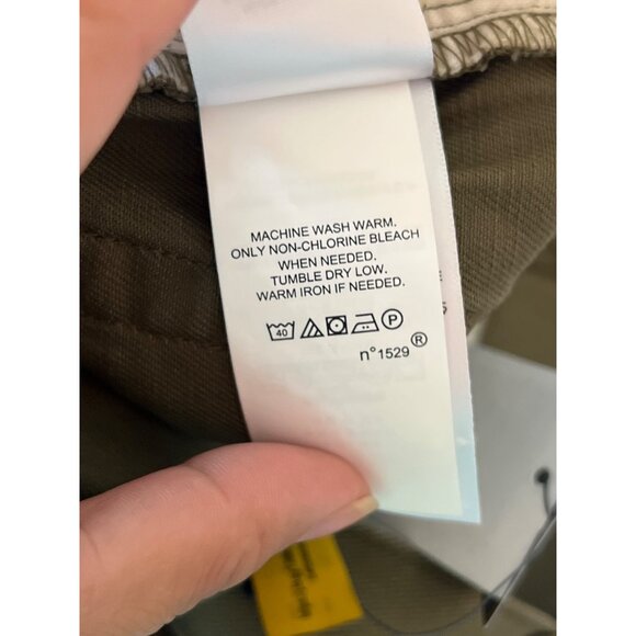 Wide-Leg Olive Green High-Rise Cotton Blend Jeans For Women Casual Relaxed Fit - Picture 12 of 16